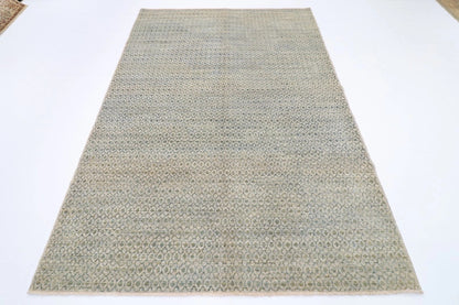 185 x 271 cm | Mamluk Blue Afghan Tribal Hand Knotted Veg Dye Wool Carpet