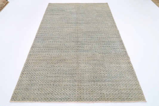 185 x 271 cm | Mamluk Blue Afghan Tribal Hand Knotted Veg Dye Wool Carpet