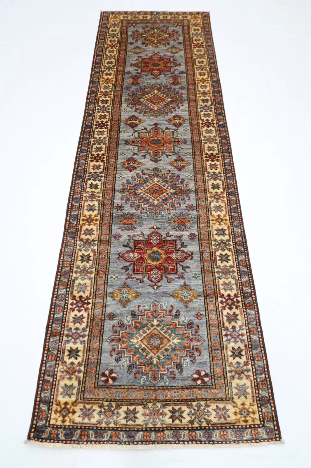 82 x 271 cm | Kazak Afghan Tribal Hand Knotted Wool Runner