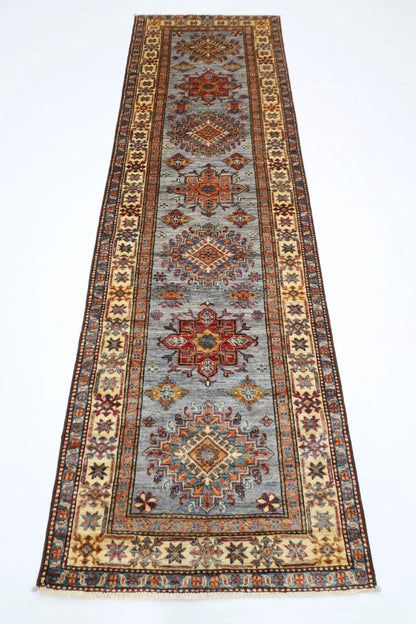 82 x 271 cm | Kazak Afghan Tribal Hand Knotted Wool Runner