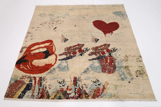 186 x 180 cm | Art Afghan Tribal Hand Knotted Wool Carpet