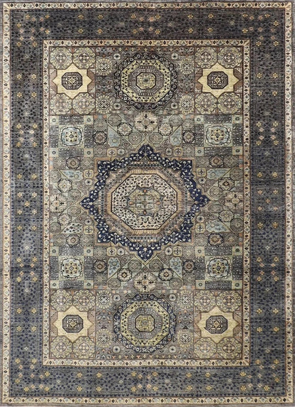 183 x 269 cm |  High Quality Mamluk Gray Afghan Tribal Hand Knotted Veg Dye Wool carpet