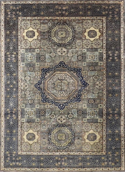 183 x 269 cm |  High Quality Mamluk Gray Afghan Tribal Hand Knotted Veg Dye Wool carpet