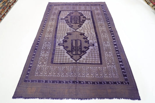 180 x 262 cm | Barjesta Flat Weaved Afghan Tribal Hand Knotted Over dye Wool Carpet kilim