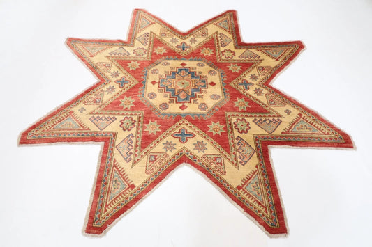 207 x 202 cm | Kazak Afghan Tribal Hand Knotted Wool Carpet