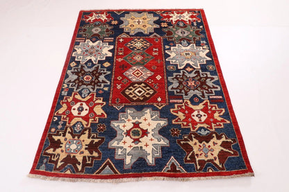 155 x 191 cm | Oushak Afghan Tribal Hand Knotted Veg Dye Wool Carpet