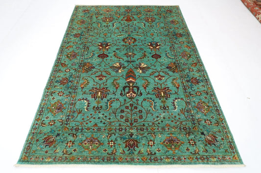 181 x 245 cm | Sultani Afghan Tribal Hand Knotted Veg Dye Wool Carpet