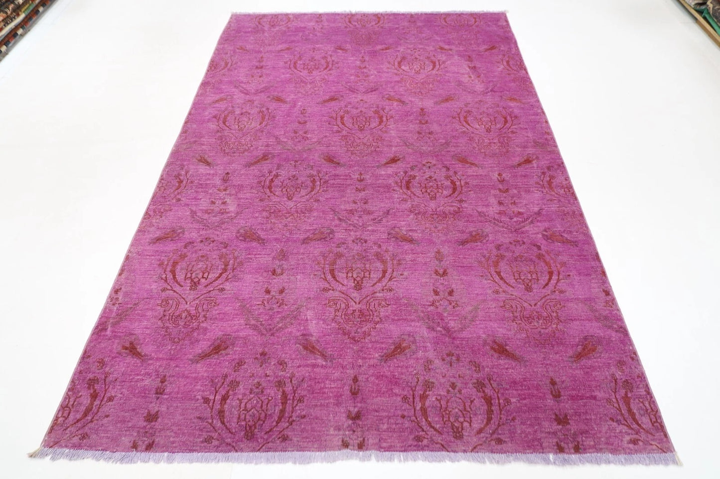 177 x 257 cm | Gabbeh Purple Afghan Tribal Hand Knotted Veg Overdye  Wool Carpet
