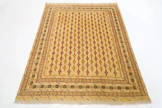 160 x 192 cm | Accent Afghan Tribal Hand Knotted Veg Dye Wool Carpet