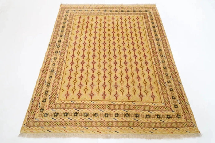 160 x 192 cm | Accent Afghan Tribal Hand Knotted Veg Dye Wool Carpet