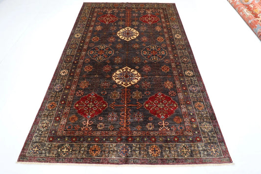182 x 275 cm |  Kazak  Afghan Tribal Hand Knotted Veg Dye Wool carpet
