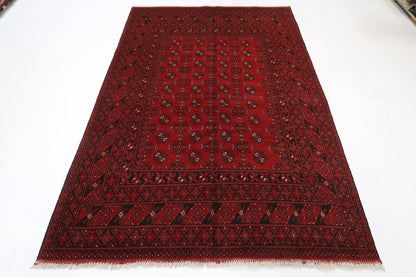 168 x 244 cm | Akja Bokhara Afghan Tribal Hand Knotted Veg Dye Wool Carpet