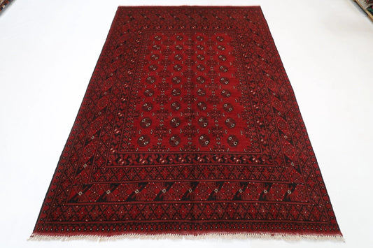 168 x 244 cm | Akja Bokhara Afghan Tribal Hand Knotted Veg Dye Wool Carpet