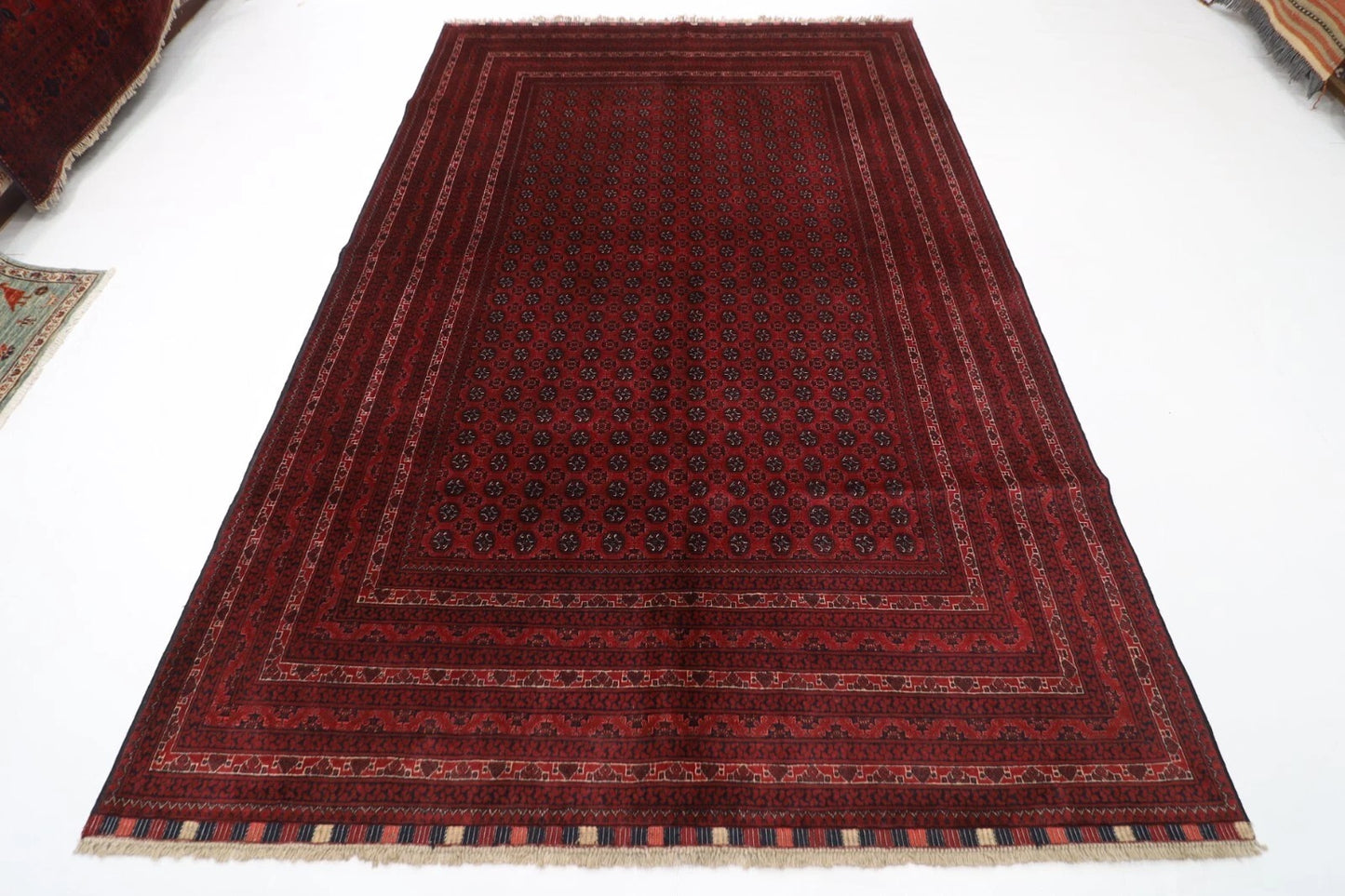 194 x 298 cm | Bokhara Afghan Tribal Hand Knotted Carpet