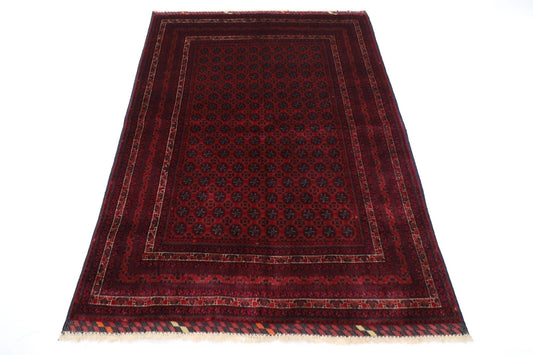 146 x 202 cm | Fine Mori Bokhara Tribal Hand Knotted Veg Dye Wool Carpet