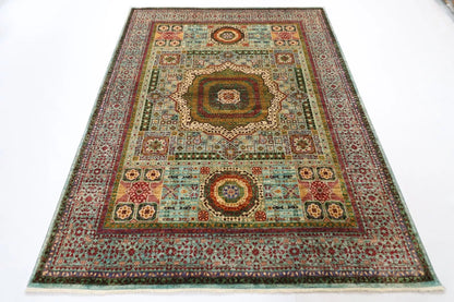 175 x 228 cm | Mamluk Afghan Tribal Hand Knotted Veg Dye Wool Carpet