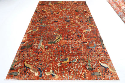 200 x 292 cm | Birds Afghan Tribal Hand Knotted Carpet