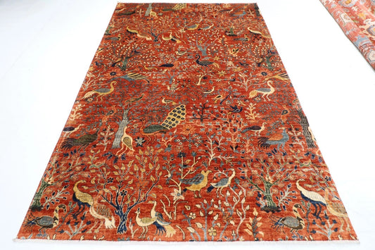 200 x 292 cm | Birds Afghan Tribal Hand Knotted Carpet