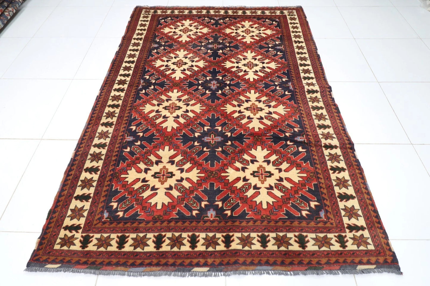 176 x 256 cm | Maranoce Afghan Tribal Hand Knotted Veg Dye Wool Carpet
