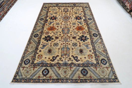 180 x 278 cm |  Bidjar Beige Afghan Tribal Hand Knotted Veg Dye Wool carpet