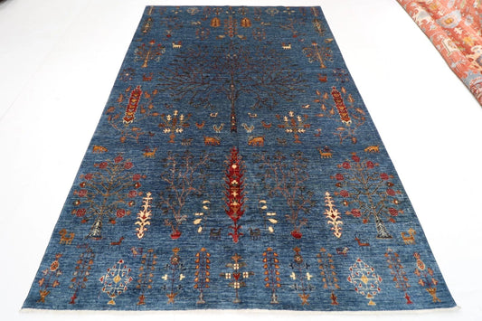 204 x 300 cm | Plants and Trees Afghan Tribal Hand Knotted Carpet