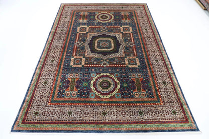 175 x 242 cm | Mamluk Afghan Tribal Hand Knotted Veg Dye Wool Carpet