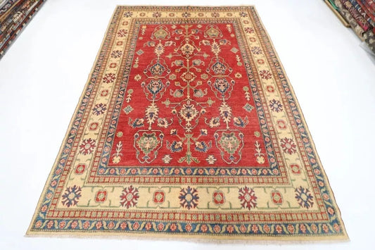 202 x 283 cm | Kazak Afghan Tribal Hand Knotted Carpet
