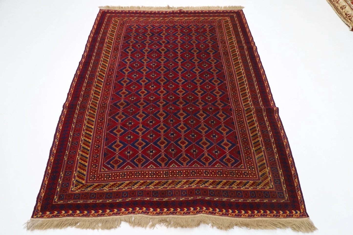 172 x 215 cm | Vintage Kilim Afghan Tribal Hand Knotted Veg Dye Wool Carpet