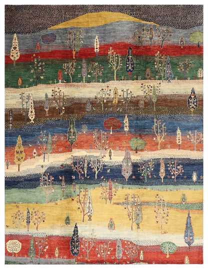 248 x 301 cm | Landscape Afghan Tribal Hand Knotted Carpet