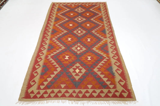144 x 244 cm | Flat Weave Afghan Tribal Hand Knotted Veg Dye Wool Carpet