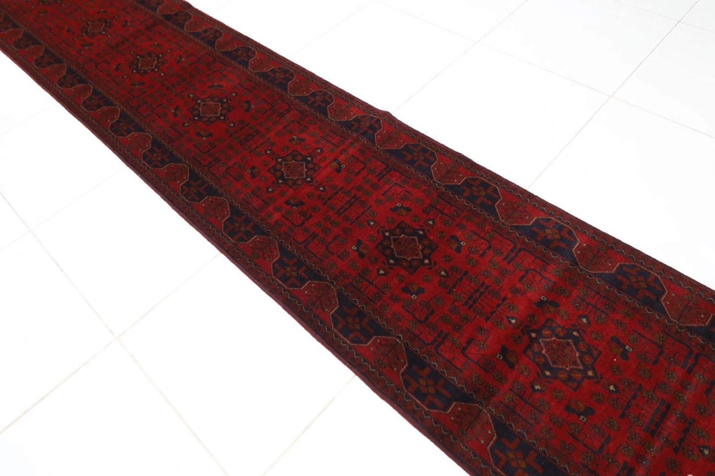 80 x 492 cm | Khal Mohammadi Afghan Tribal Hand Knotted Wool Runner