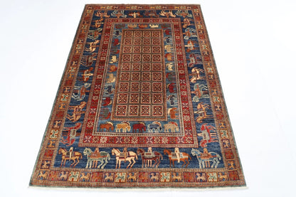 152 x 207 cm | Pazyryk Afghan Tribal Hand Knotted Veg Dye Wool carpet