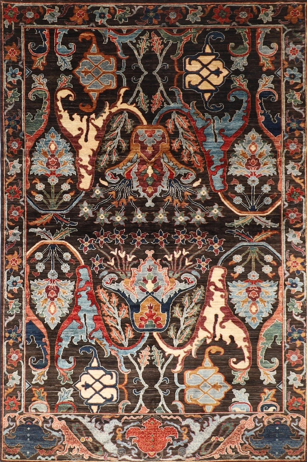 180 x 275 cm | Bidjar Dark Brown Afghan Tribal Hand Knotted Veg Dye Wool carpet