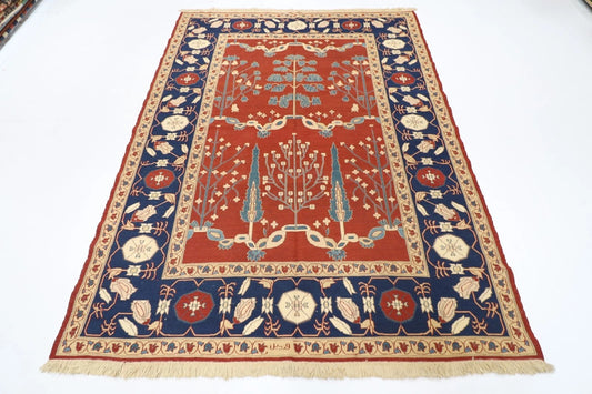 172 x 230 cm | Flat Weaved Afghan Tribal Hand Knotted Veg Dye Wool Carpet