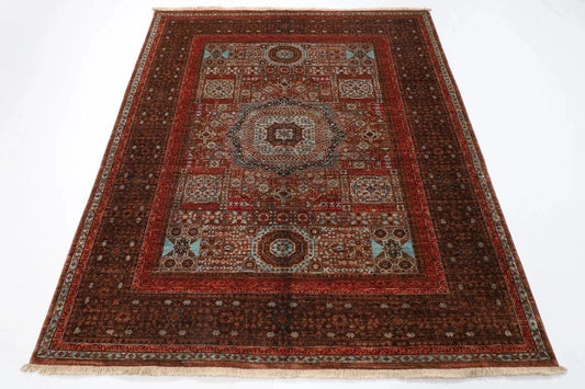 160 x 195 cm | Mamluk Afghan Tribal Hand Knotted Veg Dye Wool Carpet