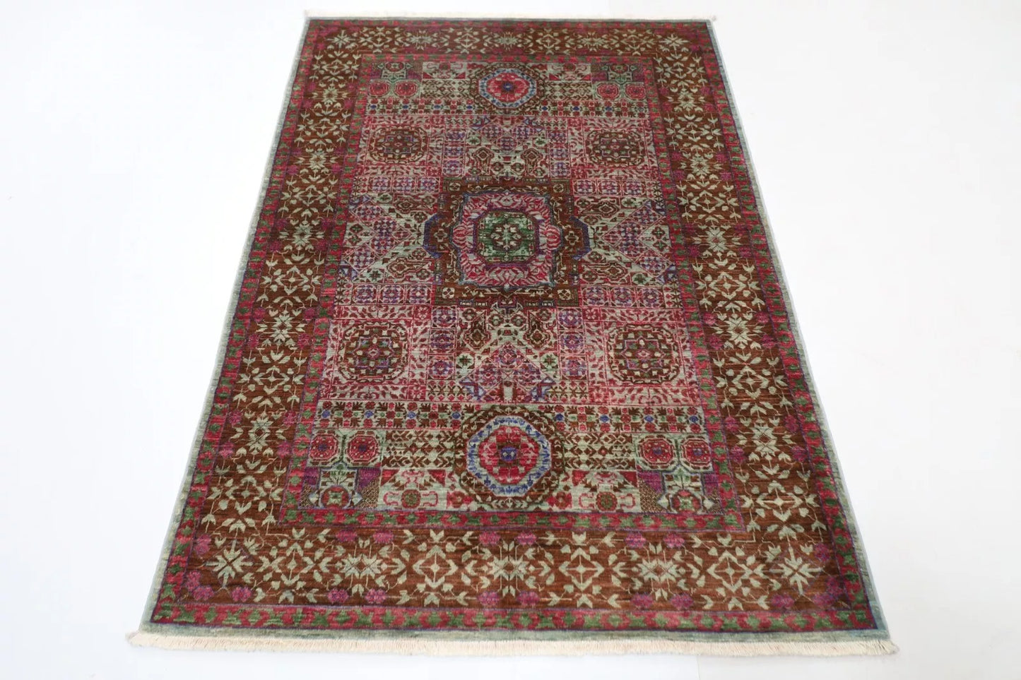 129 x 183 cm | Mamluk Afghan Tribal Hand Knotted Veg Dye Wool carpet