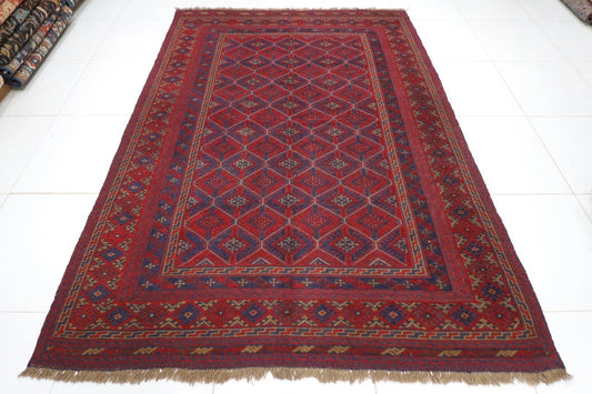 206 x 276 cm | Vintage Flat Weaved Carpet Kilim Afghan Tribal Hand Knotted Carpet