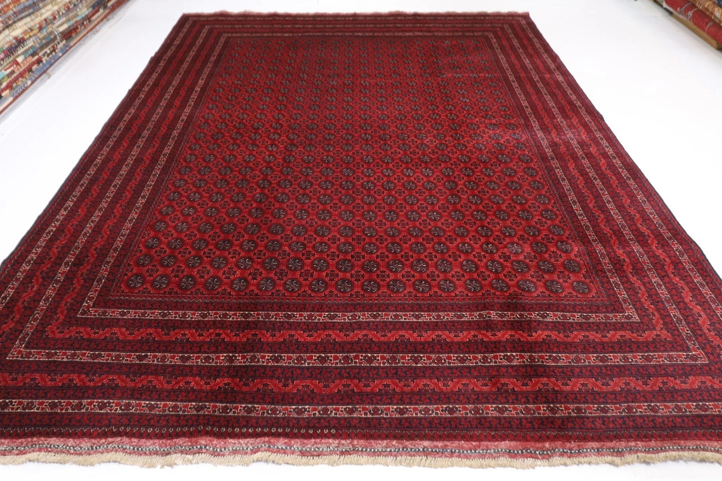 254 x 354 cm | Mori Bokhara Afghan Tribal Hand Knotted Carpet