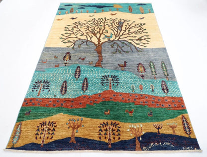 173 x242 cm | Afghan Tribal Hand Knotted Veg Dye Wool Carpet
