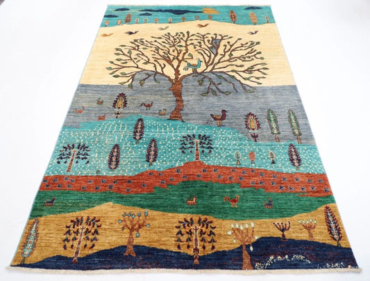 173 x242 cm | Afghan Tribal Hand Knotted Veg Dye Wool Carpet