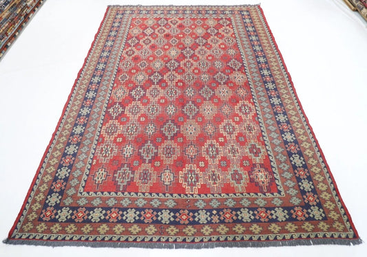 204 x 279 cm | Sumak Afghan Tribal Hand Knotted Kilim