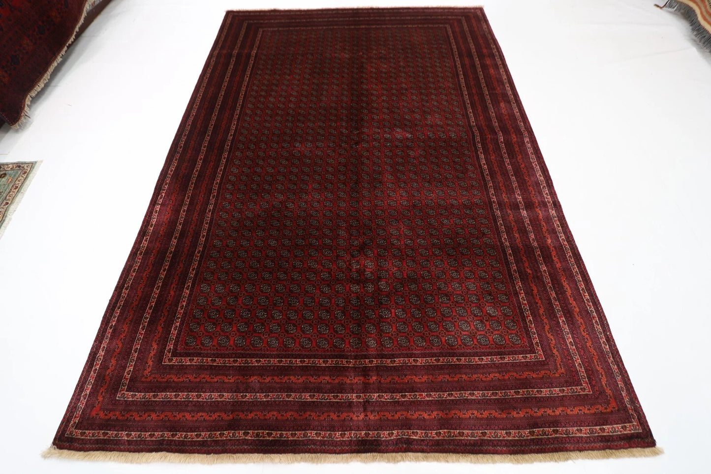 195 x 297 cm | Fine Mori Bokhara Afghan Tribal Hand Knotted Carpet